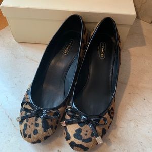 EUC COACH Calf reposed print wedge shoes